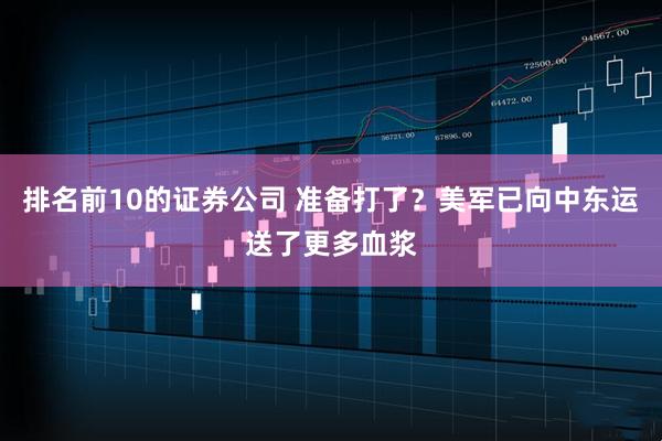 排名前10的证券公司 准备打了？美军已向中东运送了更多血浆