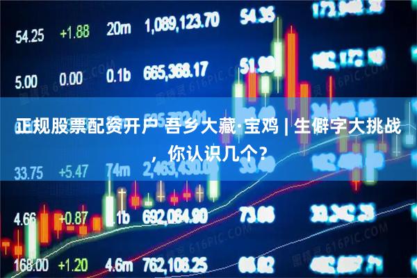正规股票配资开户 吾乡大藏·宝鸡 | 生僻字大挑战，你认识几个？